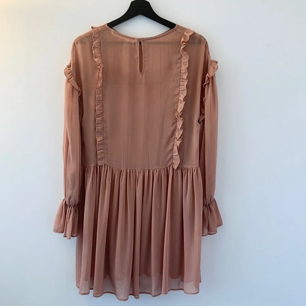 ZARA Chiffon Ruffle Mini Dress - Small - Picture 2 of 5